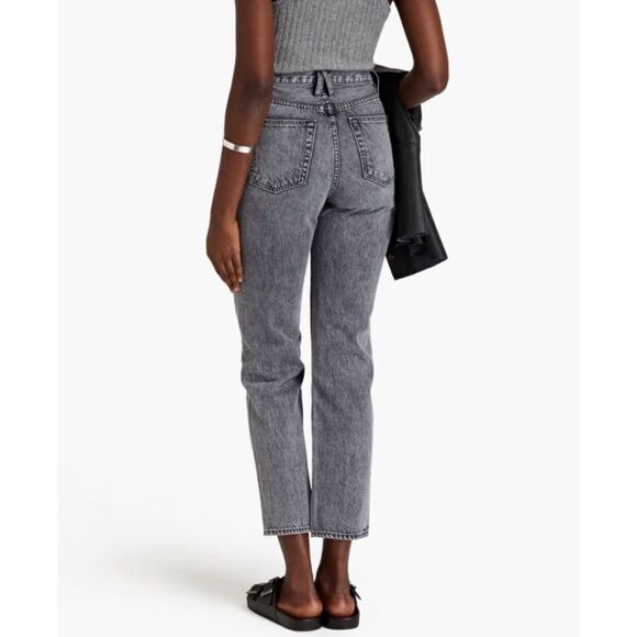 Slvrlake Sierra Grey Jeans Straight Leg Ankle Crop High Rise Size 26 - Picture 4 of 9